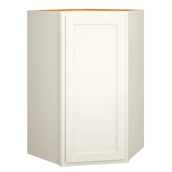 Diamond Express Jamestown 42-in W x 42-in H x 24-in D White Partial Overlay Diagonal Corner Wall Fully Assembled Plywood Cabinet (Recessed Panel Shaker Style)