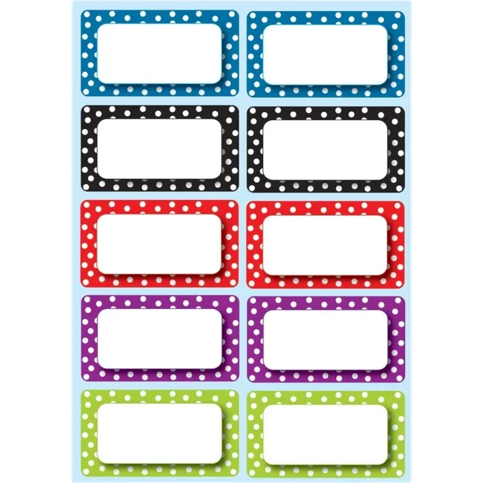 Die-Cut Magnetic Colorful Dots Labels/Nameplates 10 Pieces