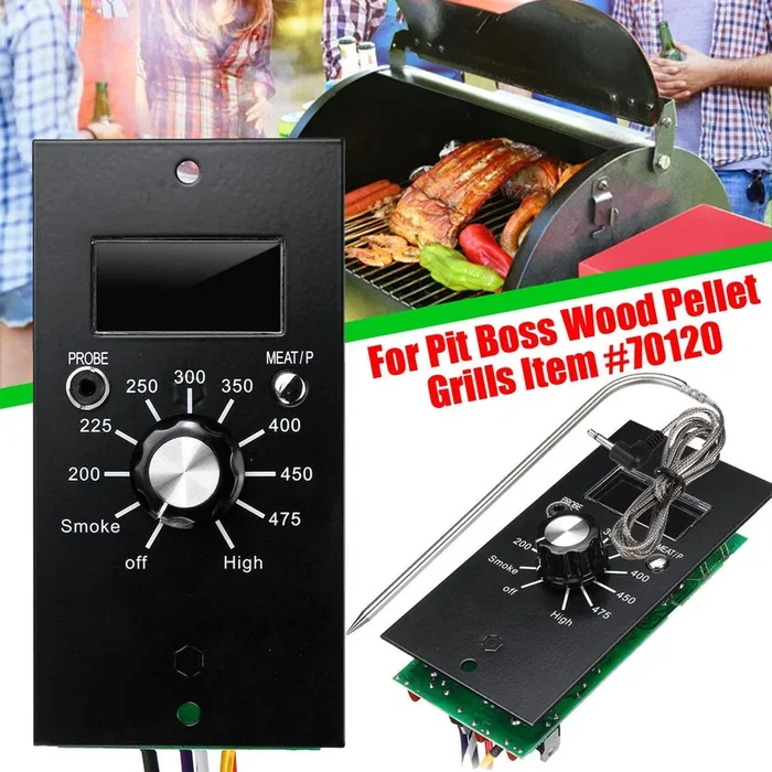 Digital Thermostat Control Board + Probe For Pit Boss Wood Pellet Grills 120V