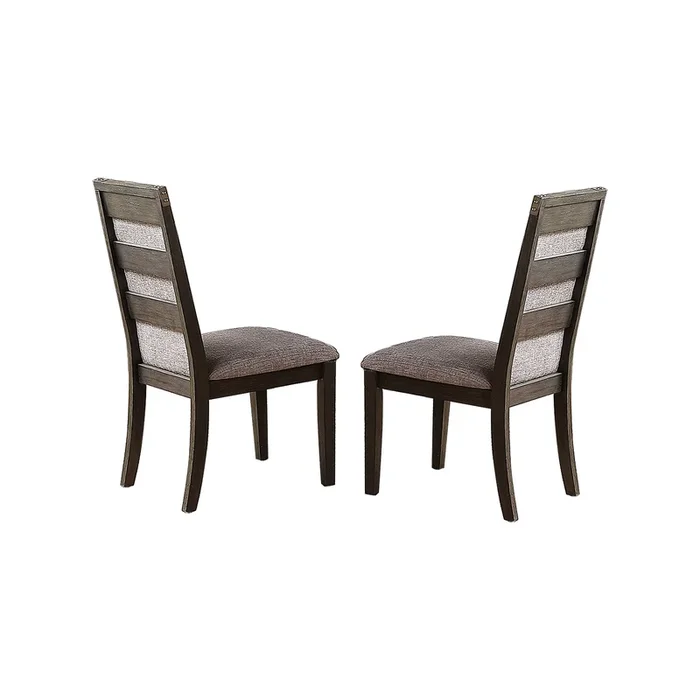Dining Chair With Upholstered Cushion, Grey Set Of 2 Cushion Solid Grey Dining Room Dining Chairs Solid Back Solid Wood