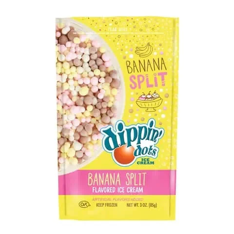 Dippin Dots Beaded Ice Cream Banana Split Ice Cream Mix 3 oz Pouch