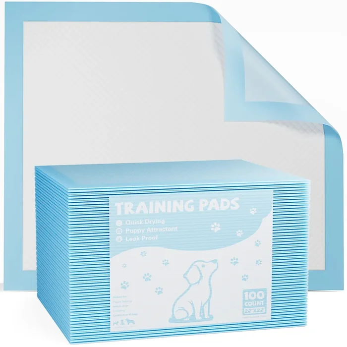 Disposable Dog Training Pads,22″X22″ Ultra Absorbent Leak Proof Quick Drying Pet Pee Pads For Small To Large Dogs And Puppies Indoor Use, 50 Count White Fabric Plastic