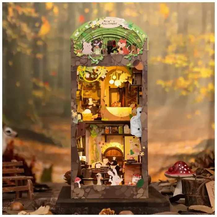 DIY Book Nook Kit: Mole’s Apartment with Dust Cover