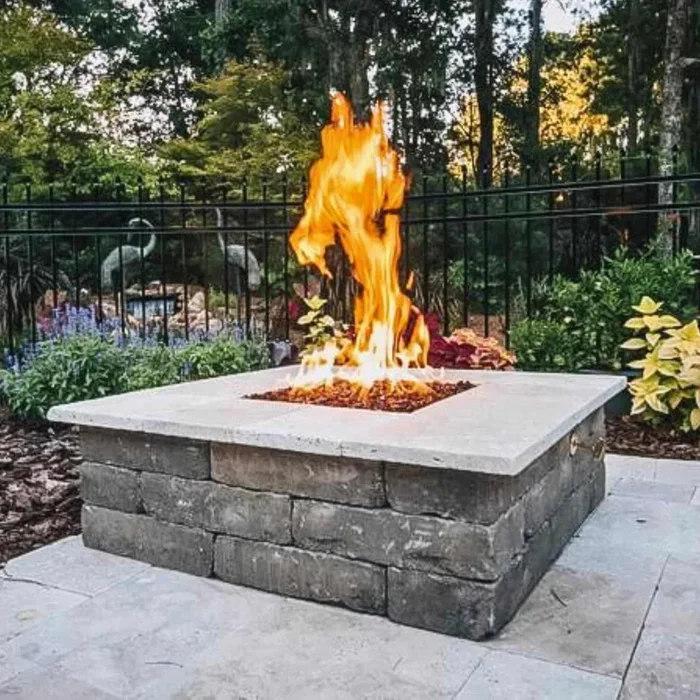 DIY Square Gas Fire Pit Kit