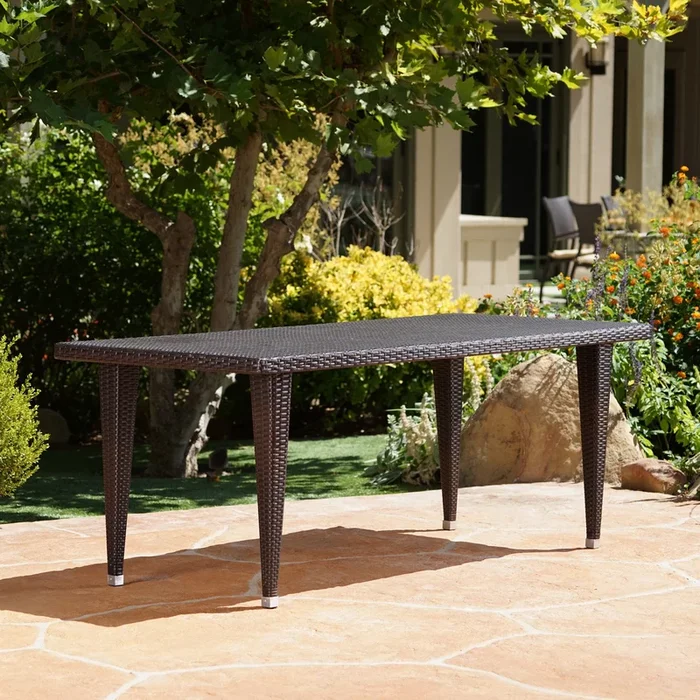 Dominica 33*75 Rect Table Pvc Brown Multi Iron