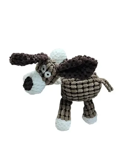 Donkey Dog Toy Brown/White