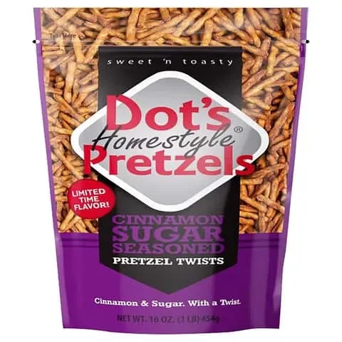 Dot’s Homestyle Cinnamon Sugar Pretzels 16 oz Bagged