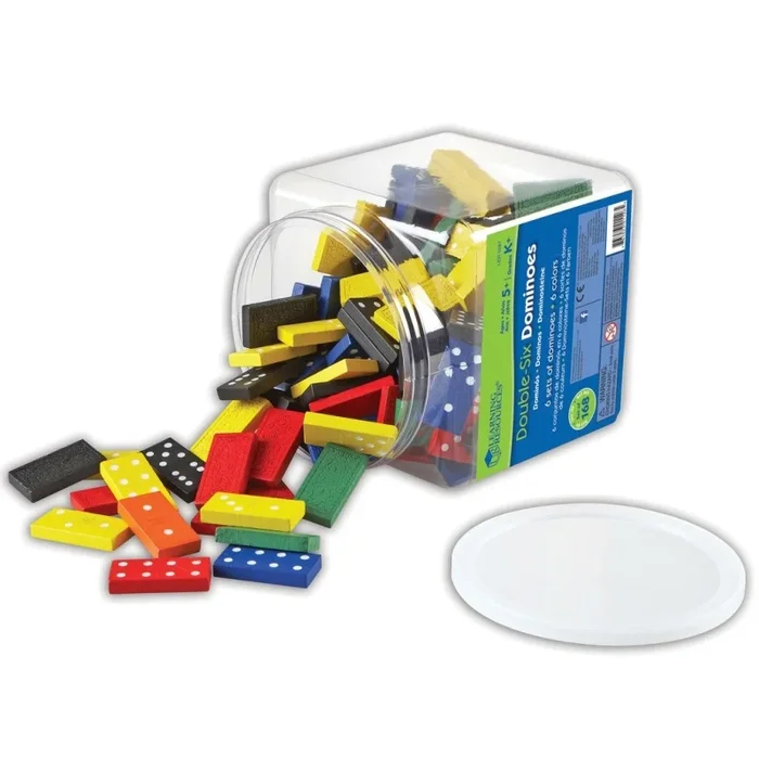 Double-Six Colored Dominoes In A Bucket Set Of 168