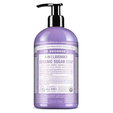 Dr. Bronner’s 4-in-1 Organic Lavender Scent Sugar Soap 12 oz