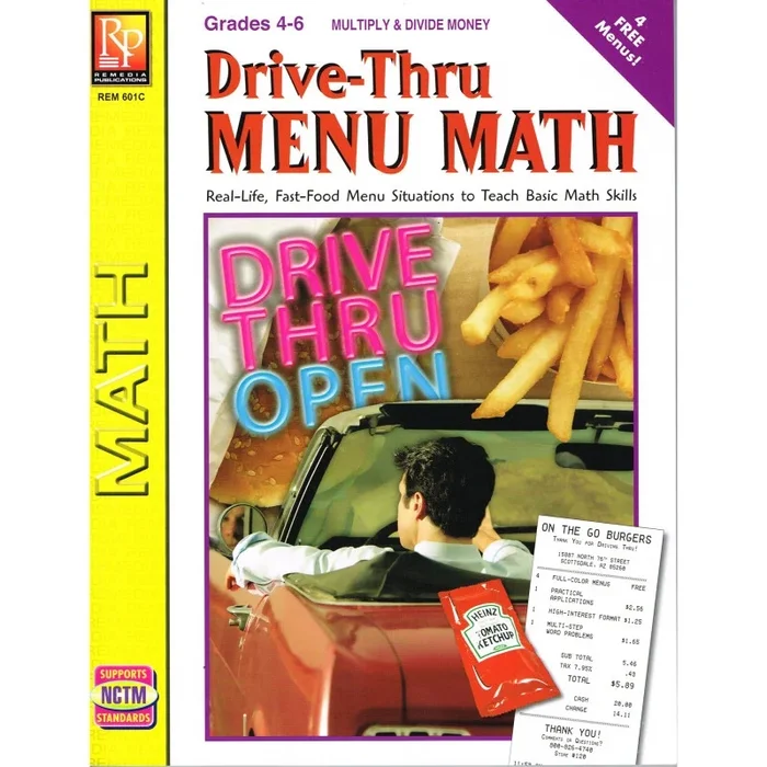 Drive Thru Menu Math Multiply & Divide Money Workbook