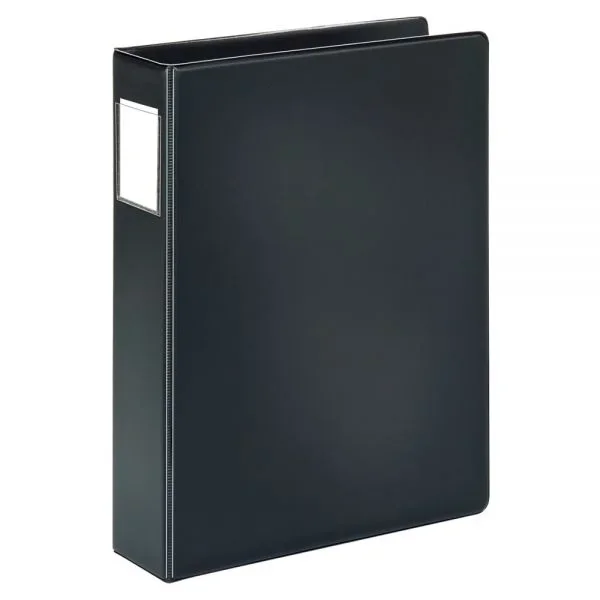Durable Legal-Size Reference 3-Ring Binder, 2″ Round Rings, 41% Recycled, Black