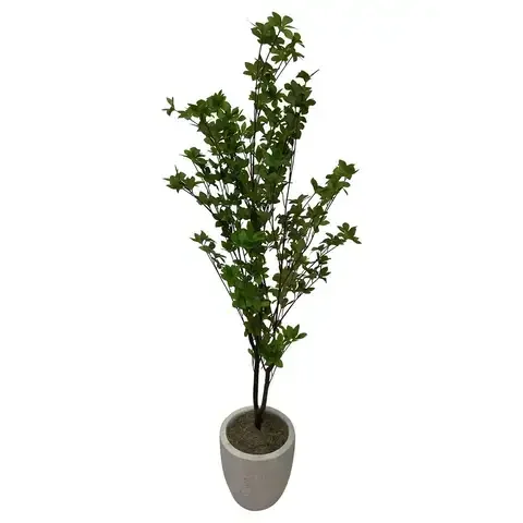 DW Silks 60 in. H X 14 in. L Polyester Douban Tree in White Textured Planter