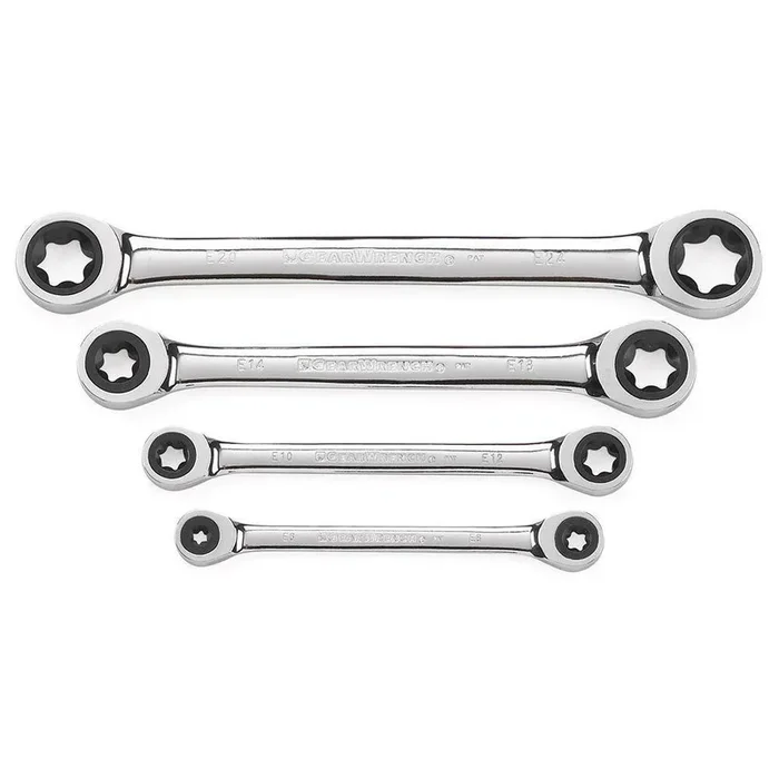 E-Torx Ratcheting Double Box-End Wrench Set (4-Piece)