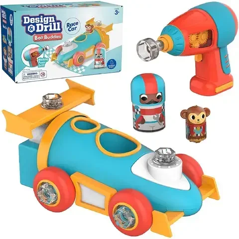 Educational Insights Design & Drill Bolt Buddies Race Car Multicolored 20 pc