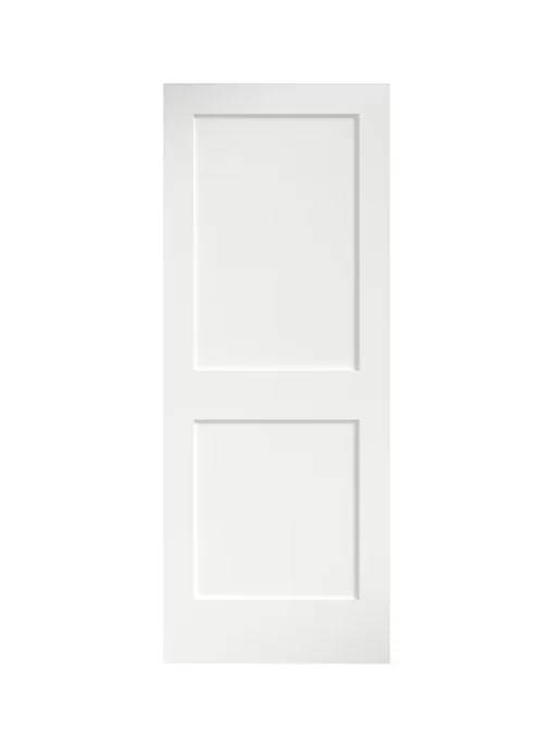 EightDoors Shaker 32-in x 80-in White 2-panel Square Solid Core Primed MDF Slab Door