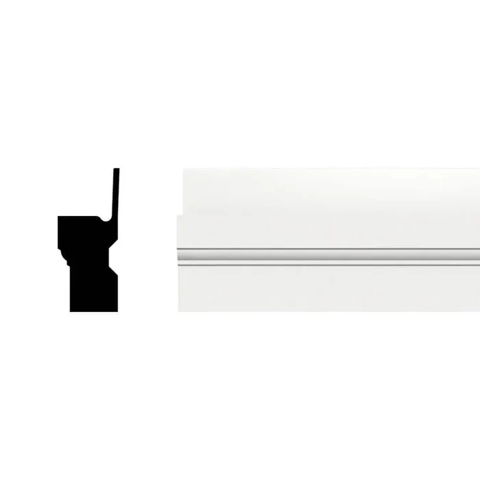 Ekena Millwork 3 in. x 1-1/4 in. x 96 in. Nail Fin Brick Mould, PVC