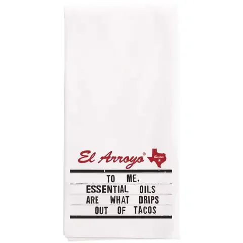El Arroyo White Cotton Essential Oils Tea Towel 1 pk