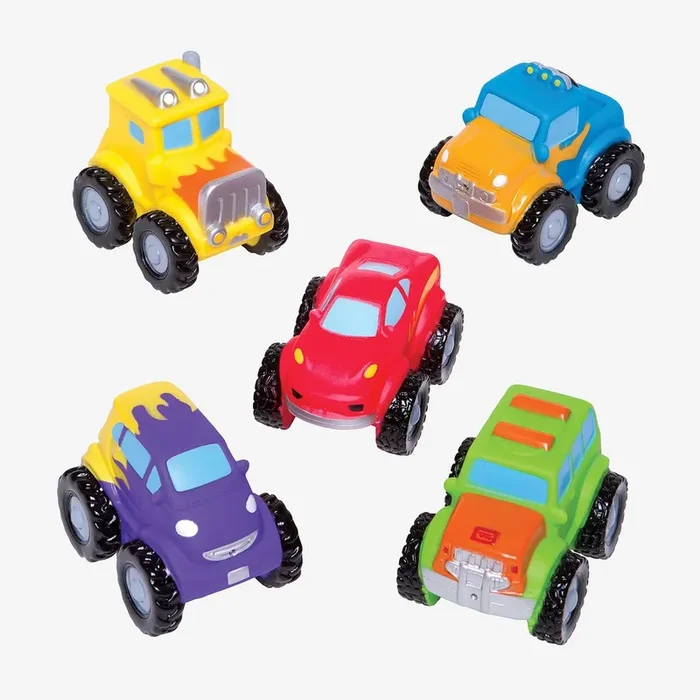 Elegant Baby – Monster Truck Party Bath Toy Squirties Set