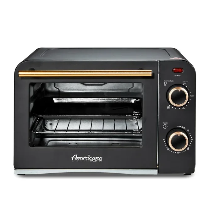 Elite Collection Retro 12.7 L, 4-Slice Black Toaster Oven