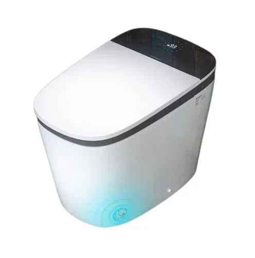 Elongated Chair Height Smart Toilet Bidet in White with Auto Open, Auto Close, Foot Sensor and Cleaning Foam Dispenser