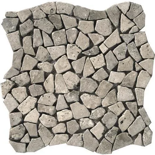 Emser Travertine Pebble 10-Pack Silver Natural Stone Travertine Border Tile (12-in x 12-in)
