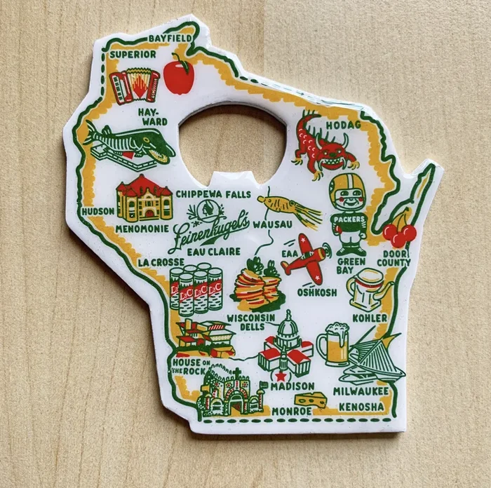 Enameled Wisconsin Bottle Opener