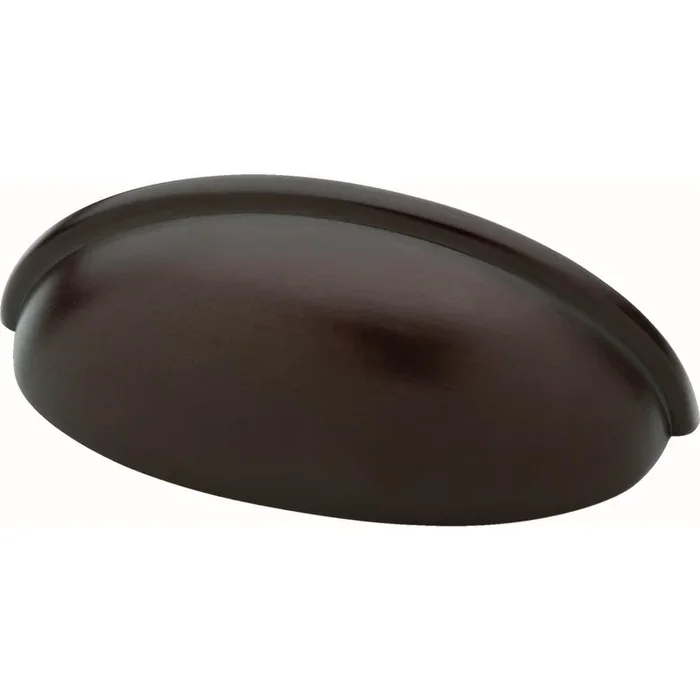 Essentials Contemporary 3 in. (76mm) Center-to-Center Dark Oil Rubbed Bronze Cup Drawer Pull (10-Pack)