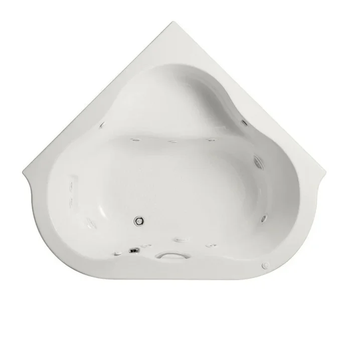 EverClean 77 in. Acrylic Corner Drop-in Whirlpool Bathtub in White