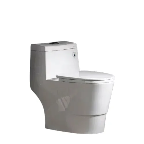 Everette 1-Piece 1.28GPF Dual Flush Elongated Toilet in White with Map Flush 1000 g and Toilet Seat Included