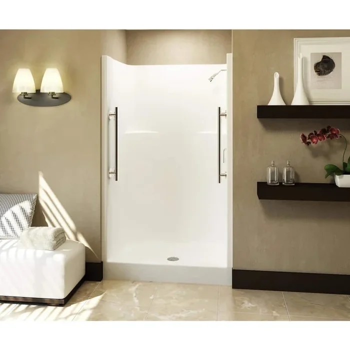 Everyday AFR 42 in. x 34 in. x 75 in. 1-Piece Shower Stall with Center Drain in White