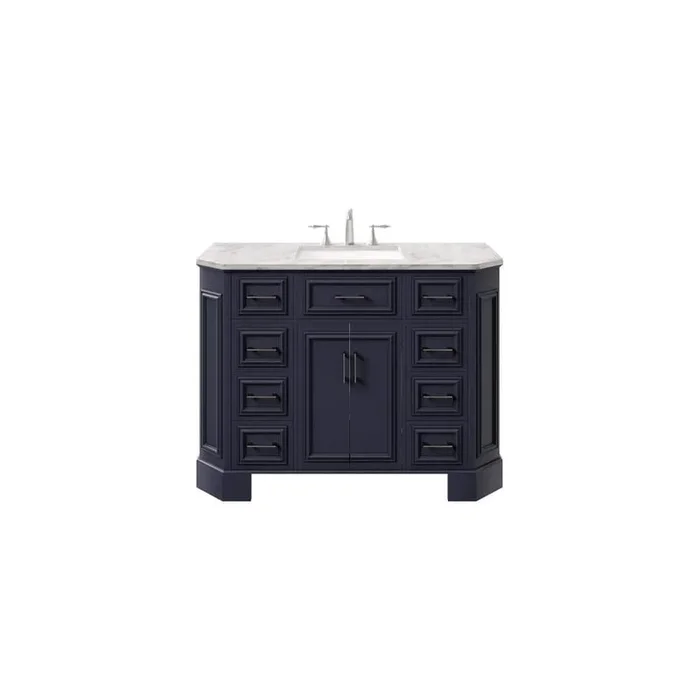 Eviva Glory 48 in. W x 22 in. D x 34 in. H Single Bath Vanity in Dark Gray with White Carrara Marble Top with White Sink