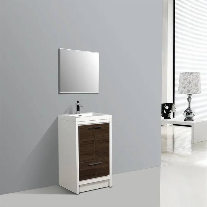 Eviva Grace 24 in. White Bathroom Vanity with White Integrated Acrylic Countertop