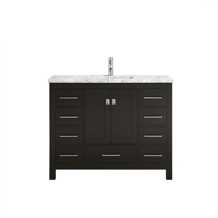 Eviva London 48″ x 18″ Transitional Bathroom Vanity w/ White Carrara Top