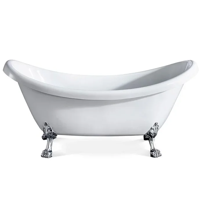 Eviva Stella 67 in. White Acrylic Clawfoot Bathtub