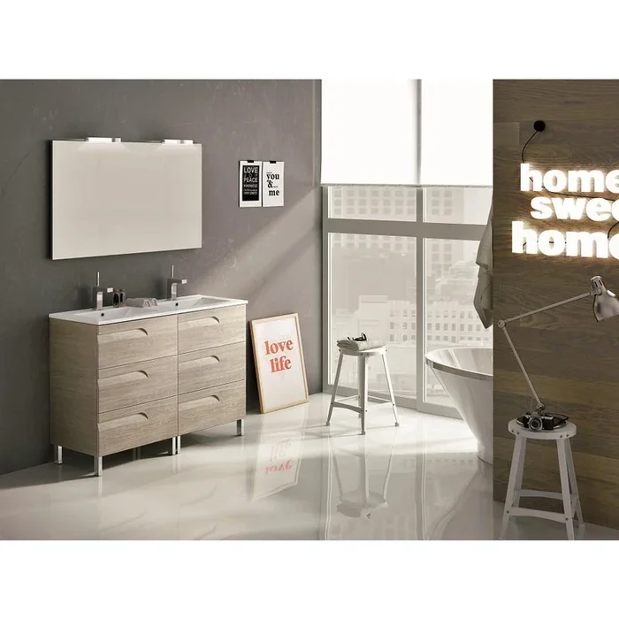 Eviva Vitta 48″ Maple Modern Vanity with White Integrated Porcelain Sink