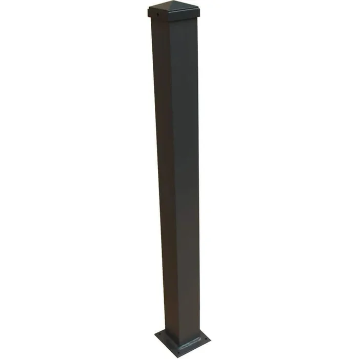 EZ Handrail 3 in. x 3 in. x 38 in. Bronze Aluminum Post with Welded Base