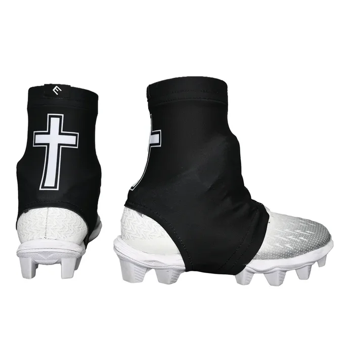 Faith Cross Black Cleat Covers (Spats)