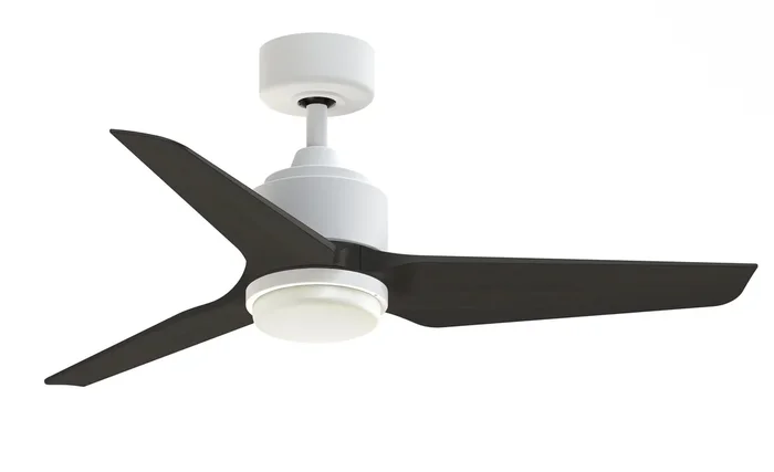 Fanimation TriAire Custom 44-in Matte White LED Indoor/Outdoor Smart Ceiling Fan with Remote (3-Blade)