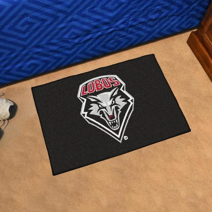 FANMATS New Mexico Lobos 1-1/2-ft x 2-1/2-ft Black Rectangular Indoor Door Mat