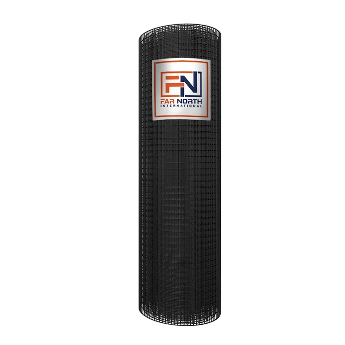 Far North International 50-ft x 2-ft 16-Gauge Vinyl Coated Black Galvanized Steel Welded Wire Rolled Fencing with Mesh Size 1/2-in x 1-in