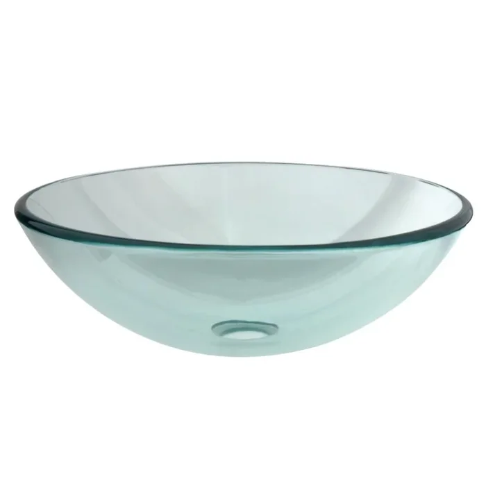 Fauceture EVSPCC1 1/2″ Round Tempered Glass Vessel Sink, Clear