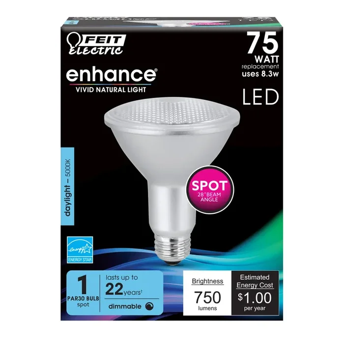 Feit 8.3W (75W Replacement) Daylight (5000K) PAR30 Dimmable Enhance Reflector LED
