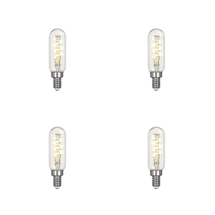 Feit Electric 25-Watt Equivalent T6 Candelabra Dimmable LED Clear Glass Vintage Light Bulb with Spiral Filament Bright White (4-Pack)
