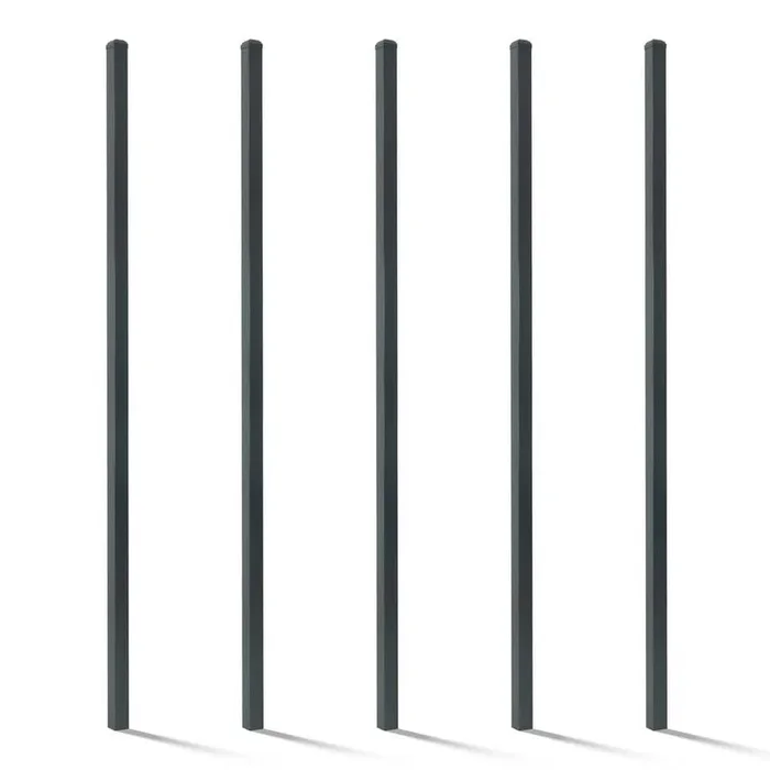 Fencer Wire 2 in. x 2 in. x 7 ft. Steel Flat Top Blank Metal Fence Post with Post Cap (5 pack)