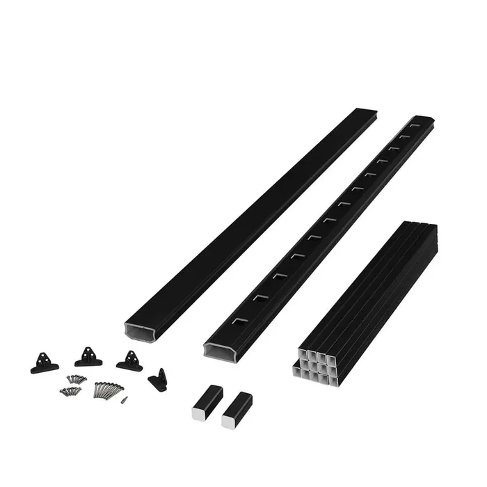 Fiberon BRIO 42 in. x 72 in. (Actual: 42 in. x 70 in.) Black PVC Composite Line Railing Kit w/Square Composite Balusters