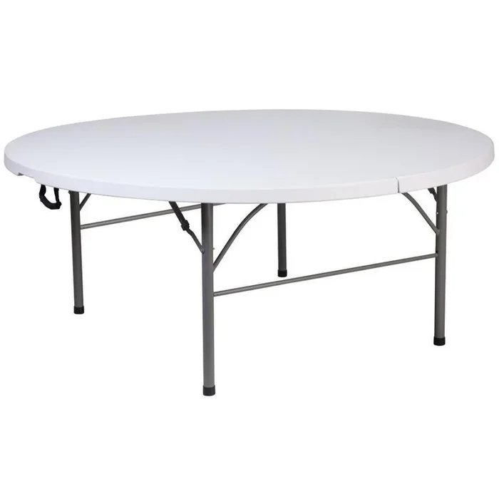 Flash Furniture 70.75-in x 70.75-in Outdoor Circle Plastic White Folding Table