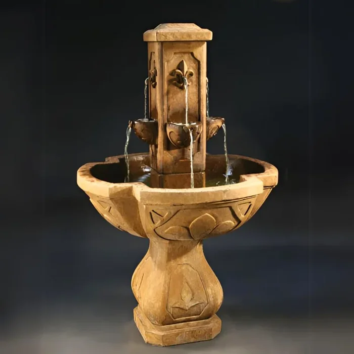 Fleur de Lis Concrete Fountain – Fiore #LG144