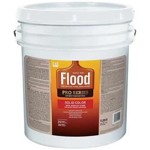 Flood Pro Series Solid Satin White Pastel Base Acrylic Wood Stain 5 gal