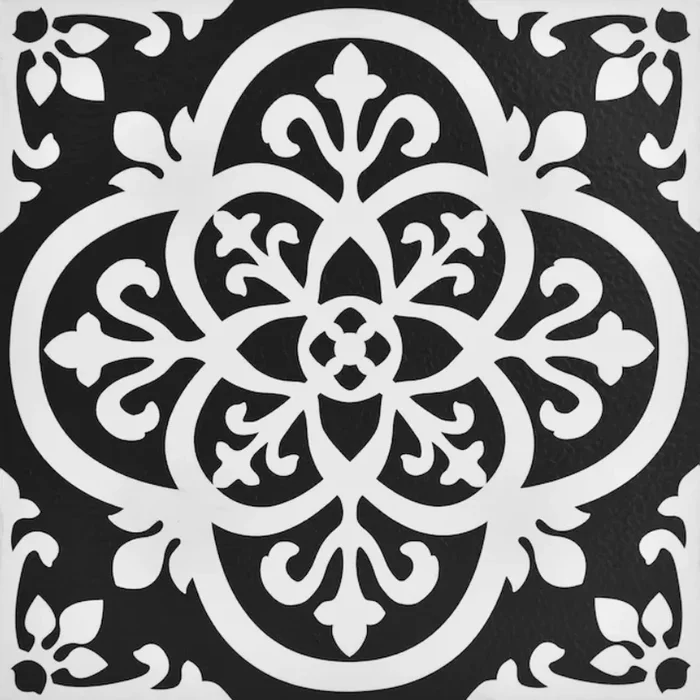 FloorPops Black and White 2.76-mil x 12-in W x 12-in L Water Resistant Peel and Stick Vinyl Tile Flooring