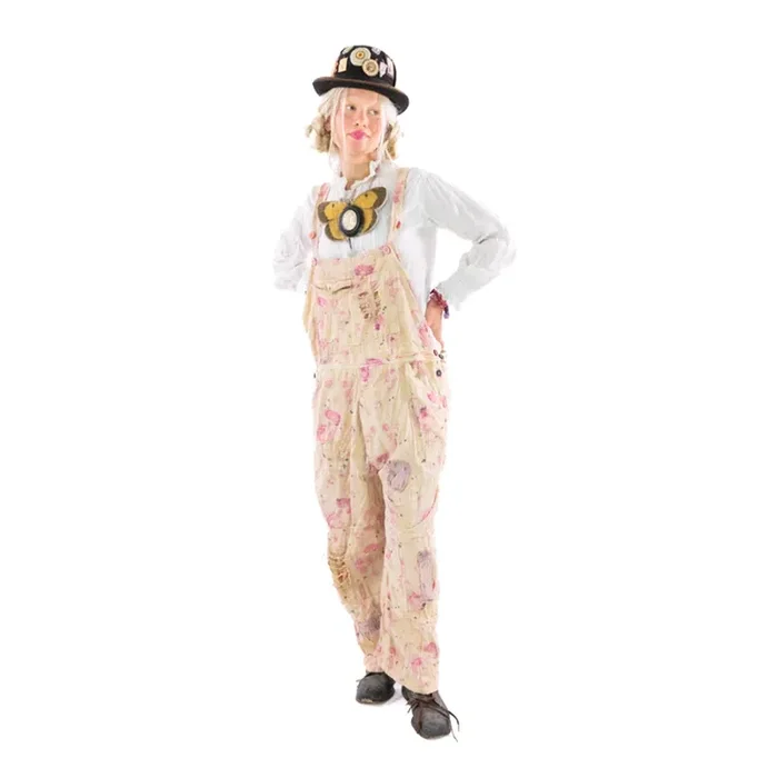 Floral Print Love Overalls, Orchid Bloom